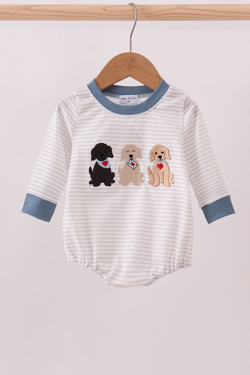 Blue puppy embroidery bubble