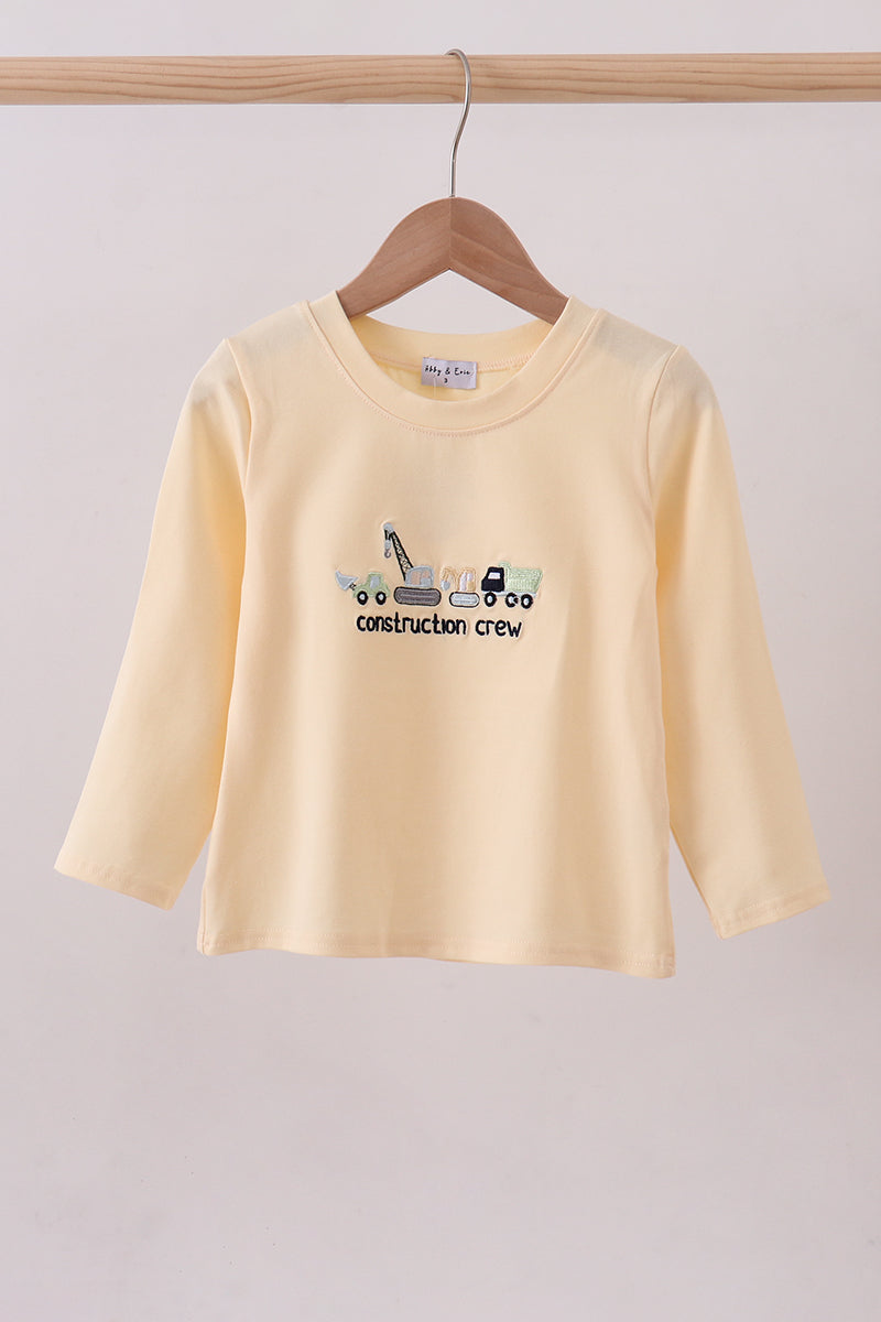 Beige construction embroidery top
