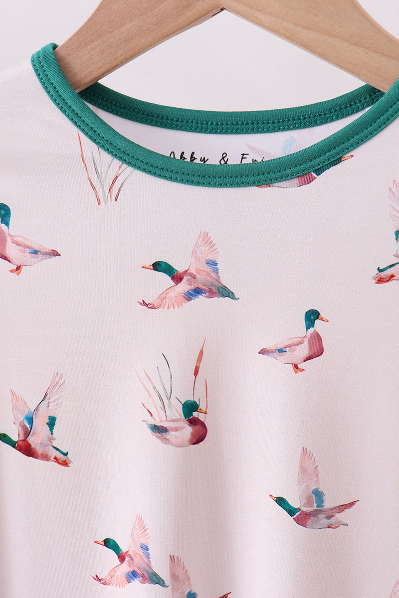 Green duck bamboo pajama set
