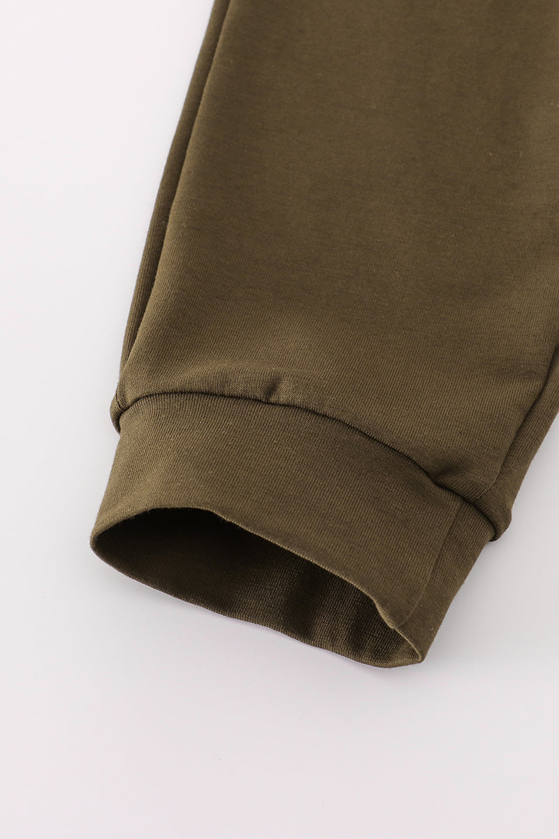 Camouflage print ruffle pants set