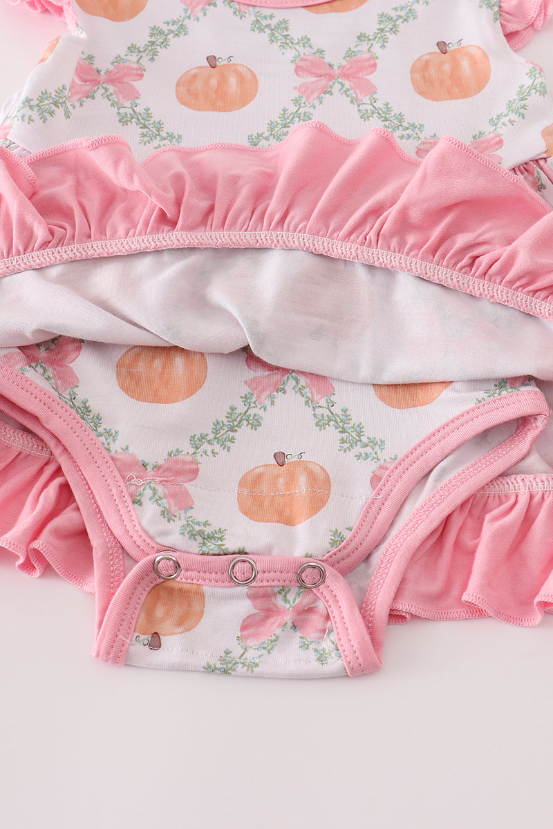 Pink pumpkin bamboo ruffle bubble