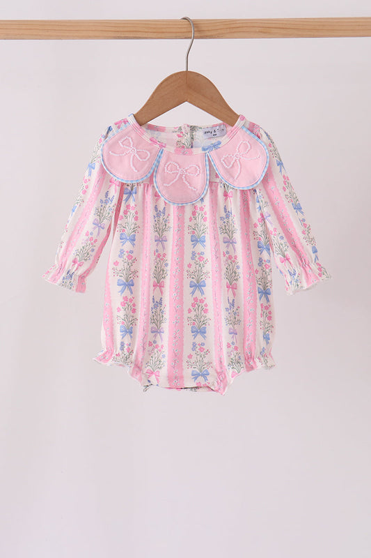 Pink Pearl Bow Floral Bubble