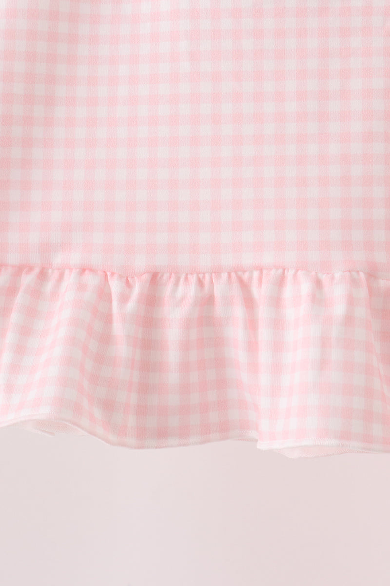 Pink cats Jack-O-Lantern applique ruffle pants set