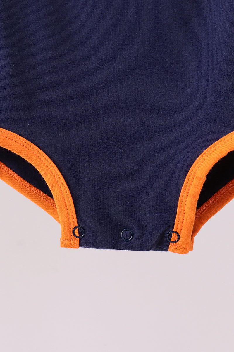 Premium Navy Auburn tiger applique bubble