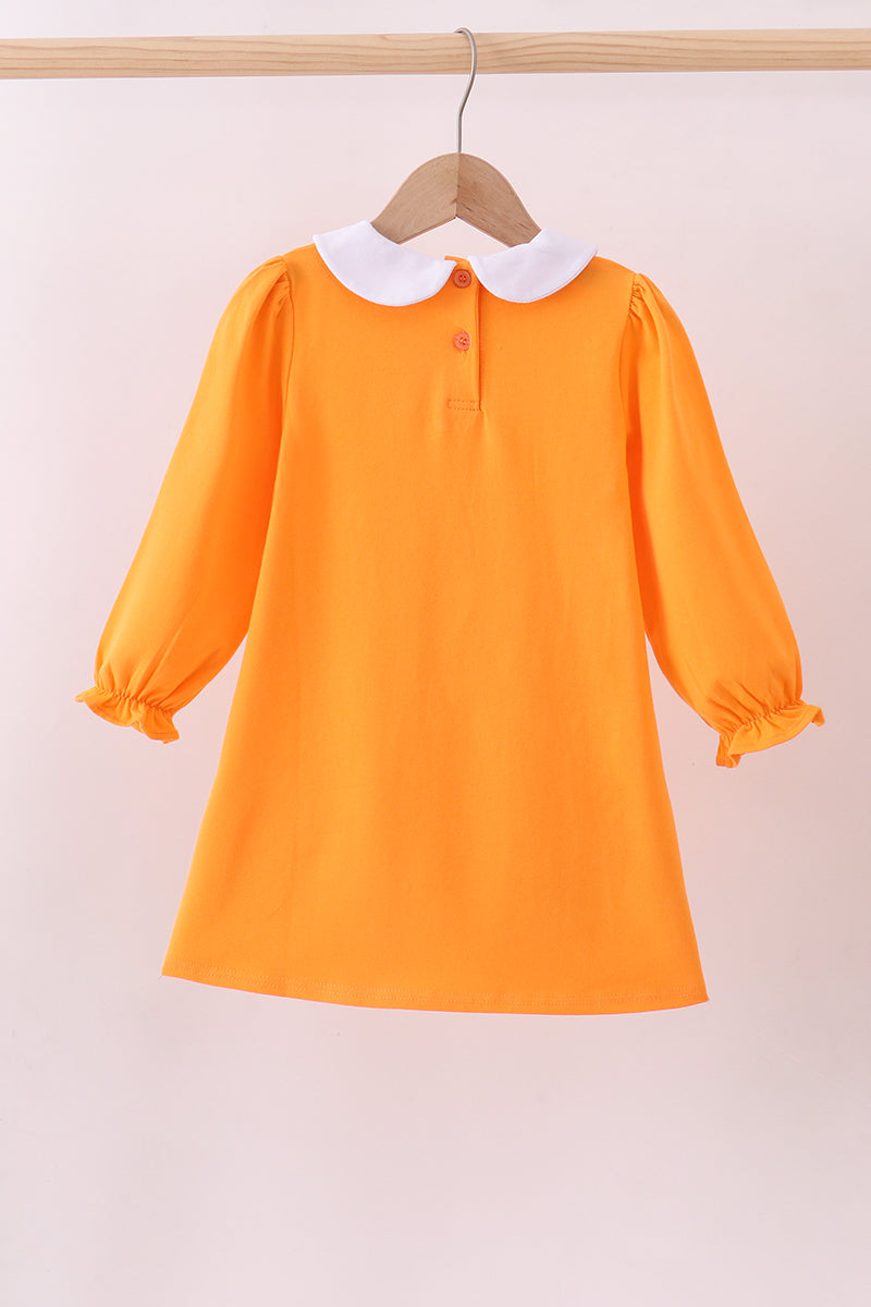 Premium Orange Tennessee puppy applique dress