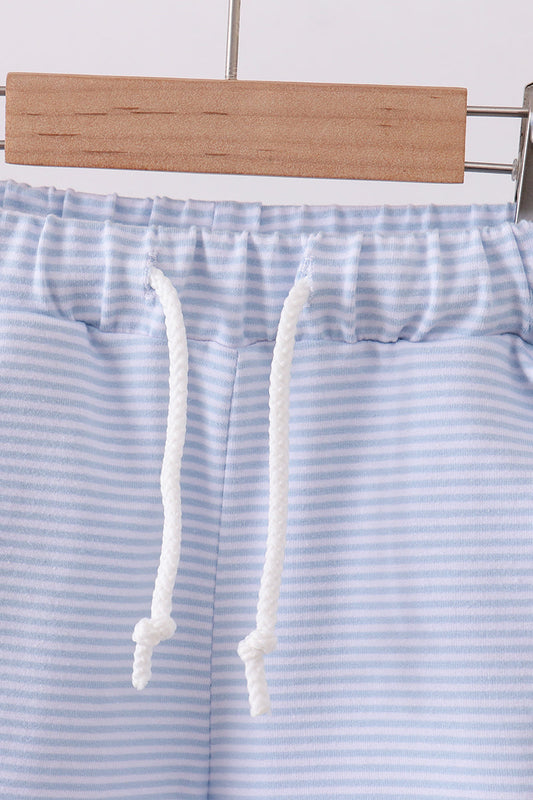 Premium Blue&white stripe drawstring shorts