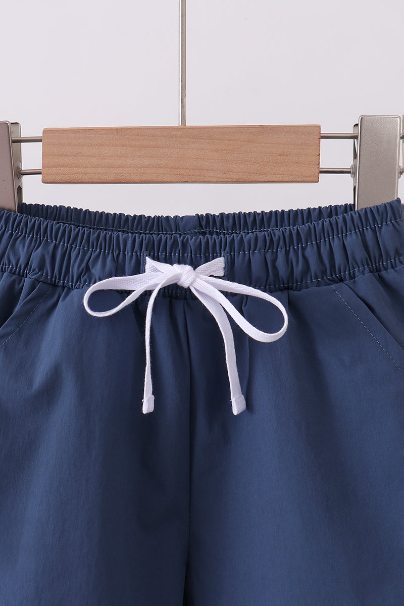 Slate blue pocket performance shorts