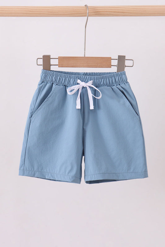 Dusty blue pocket performance shorts