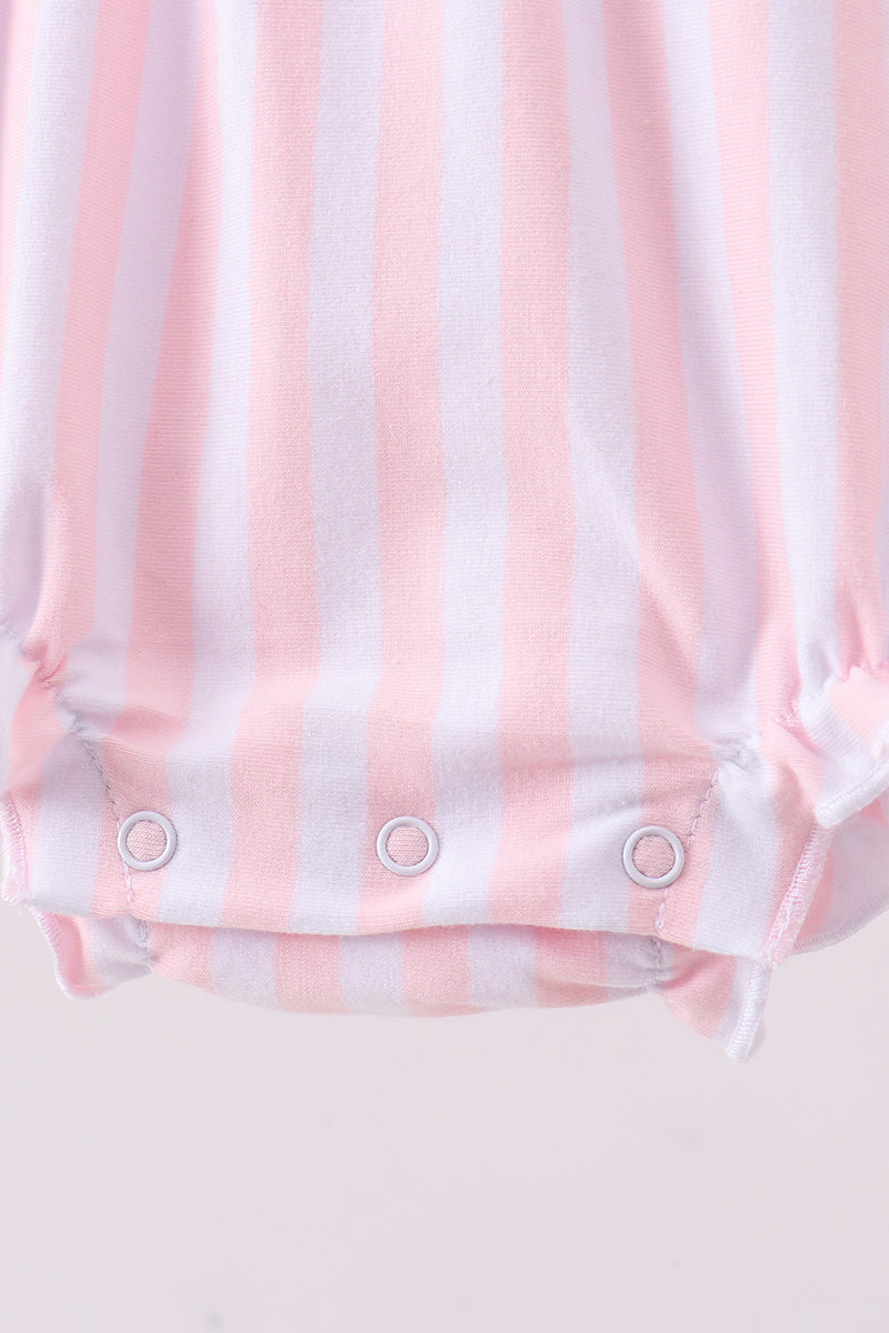 Pink baseball applique bubble