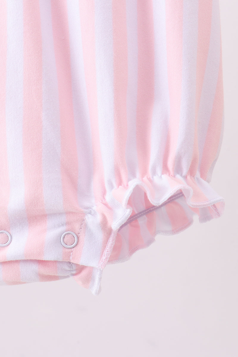 Pink baseball applique bubble