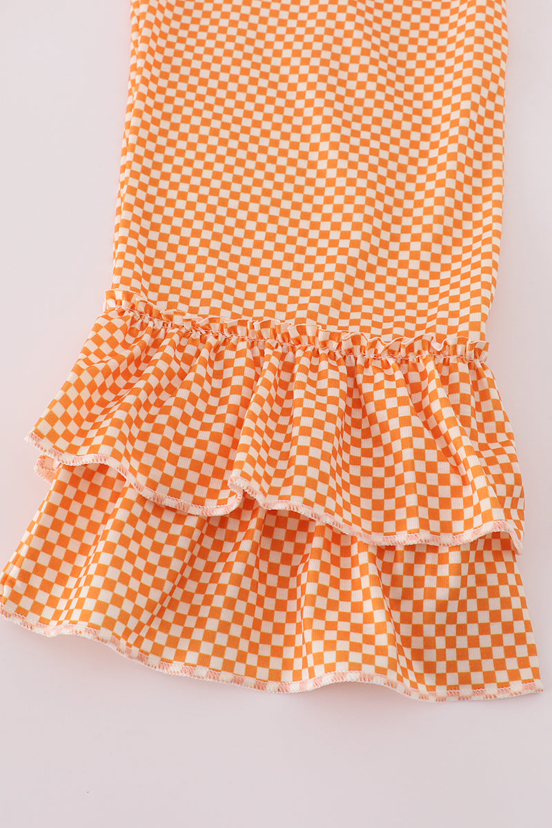 Orange Tennessee go vols applique ruffle pants set