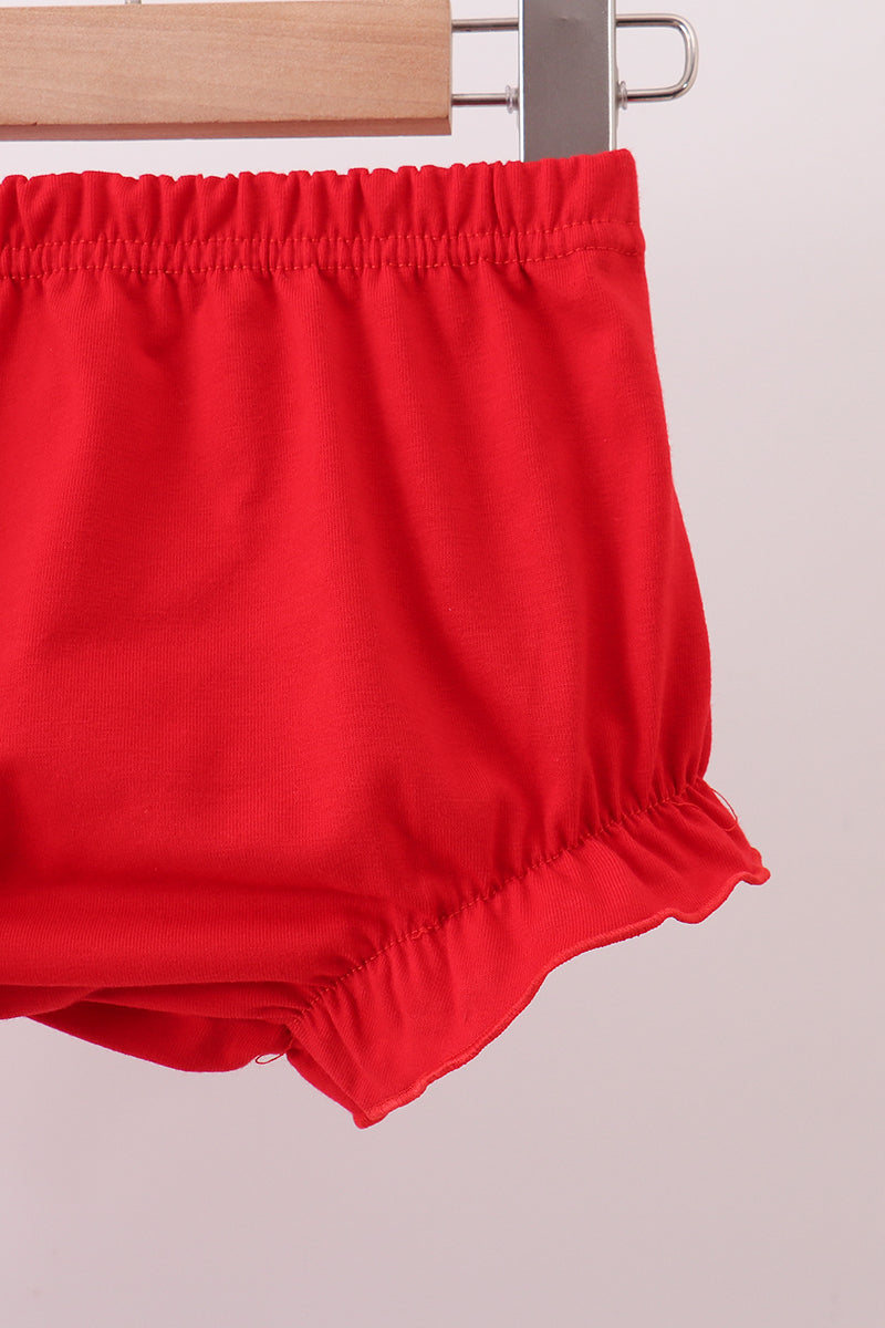 Red princess embroidery bloomer set