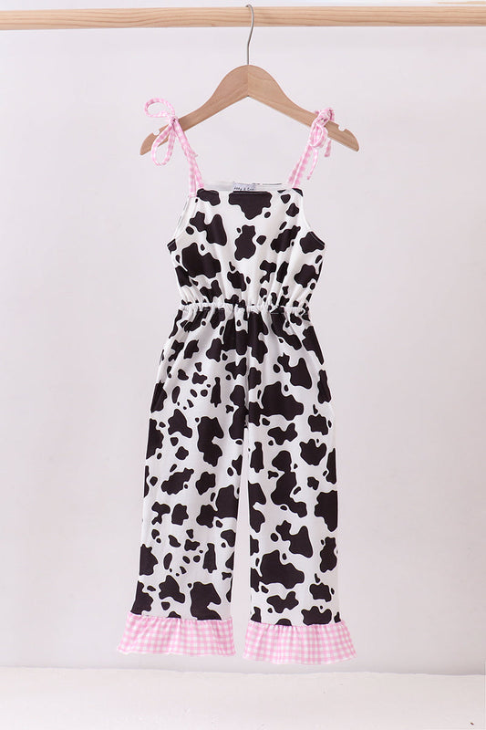 Black cow bow jumpsuit