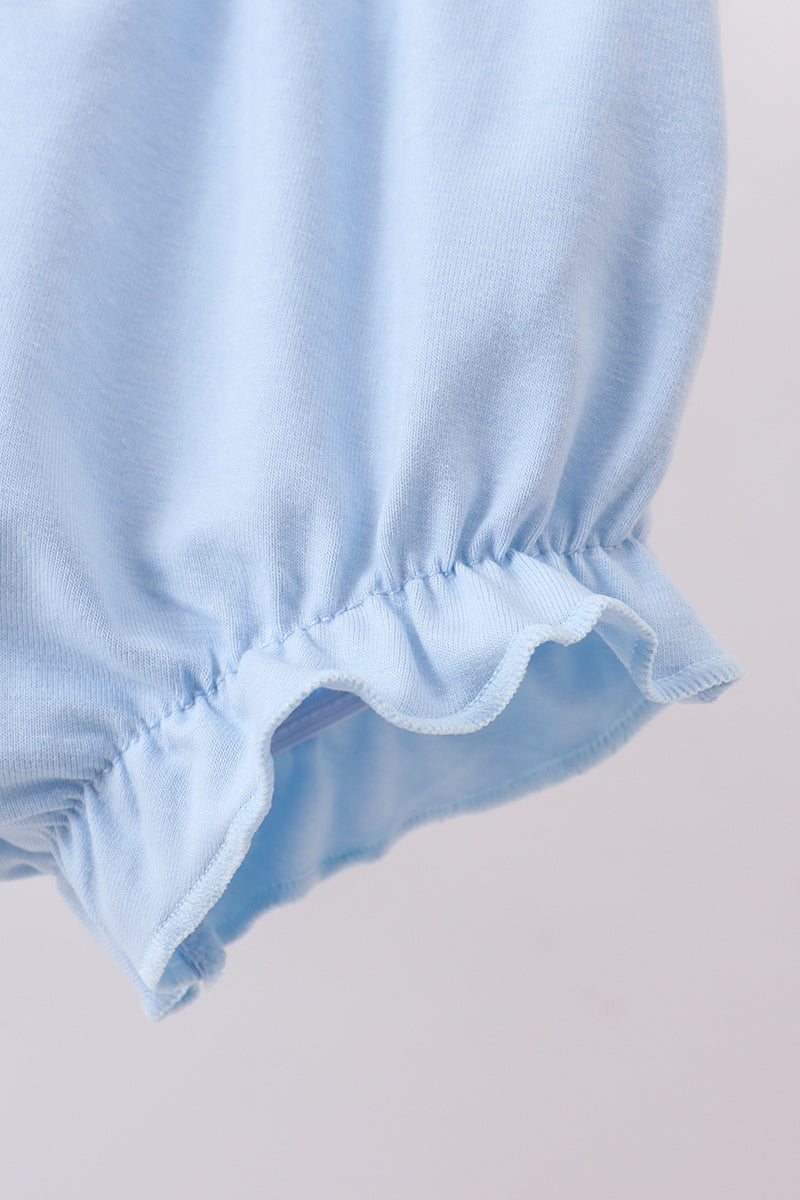 Blue floral ruffle bloomer set