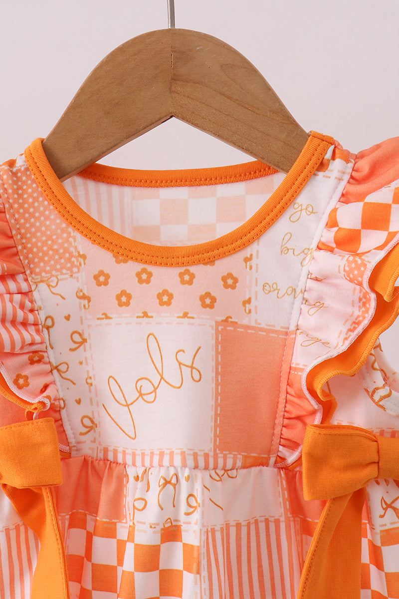 Orange Tennessee patchwork ruffle bubble