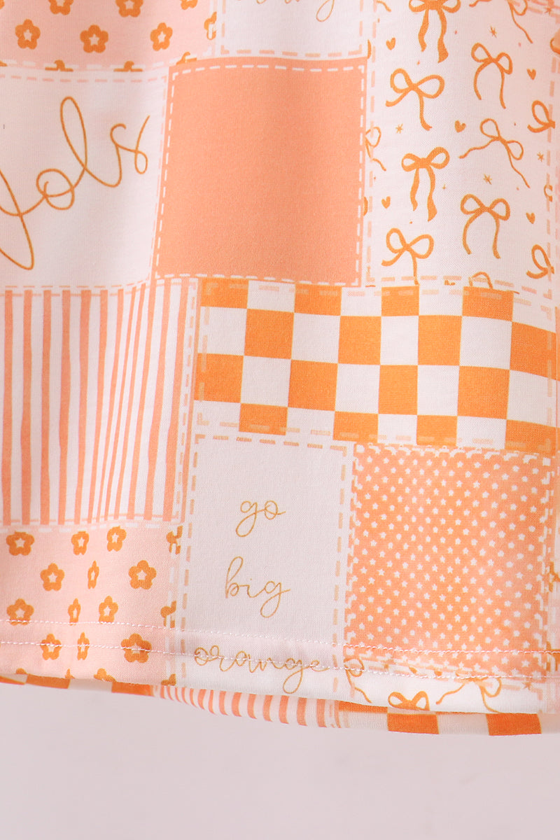 Orange Tennessee patchwork bloomer set