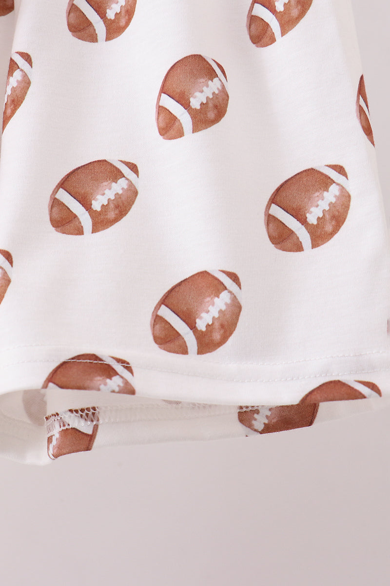 Game day football applique shorts set