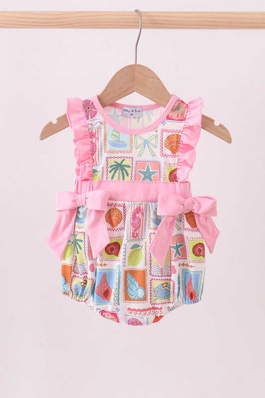 Pink enjoy beach ruffle bubble