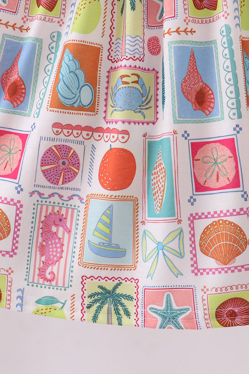 Pink enjoy beach smocked mom&me dress