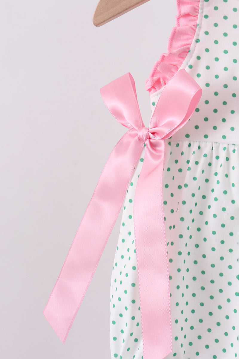 Green clover golf cart applique ruffle bubble