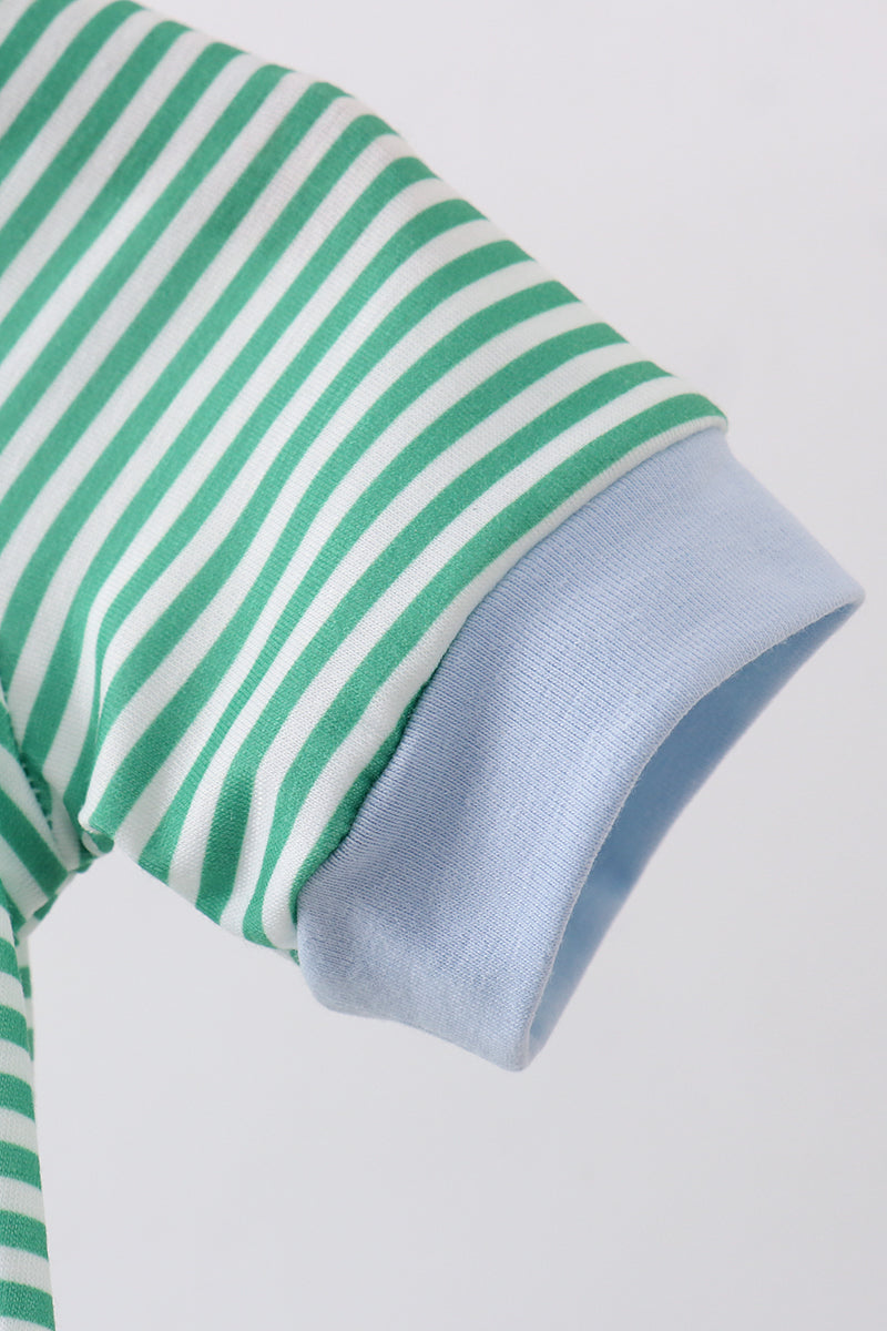 Green stripe clover golf cart applique bubble