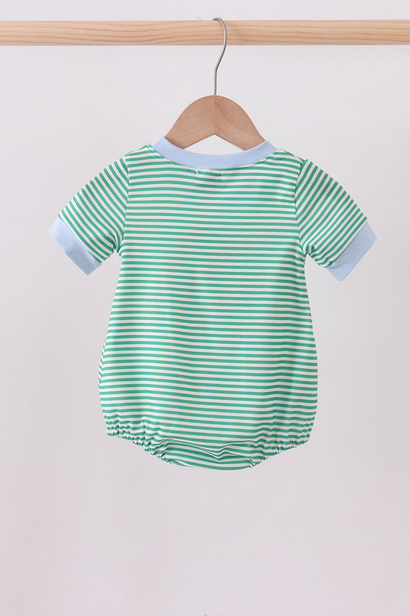 Green stripe clover golf cart applique bubble