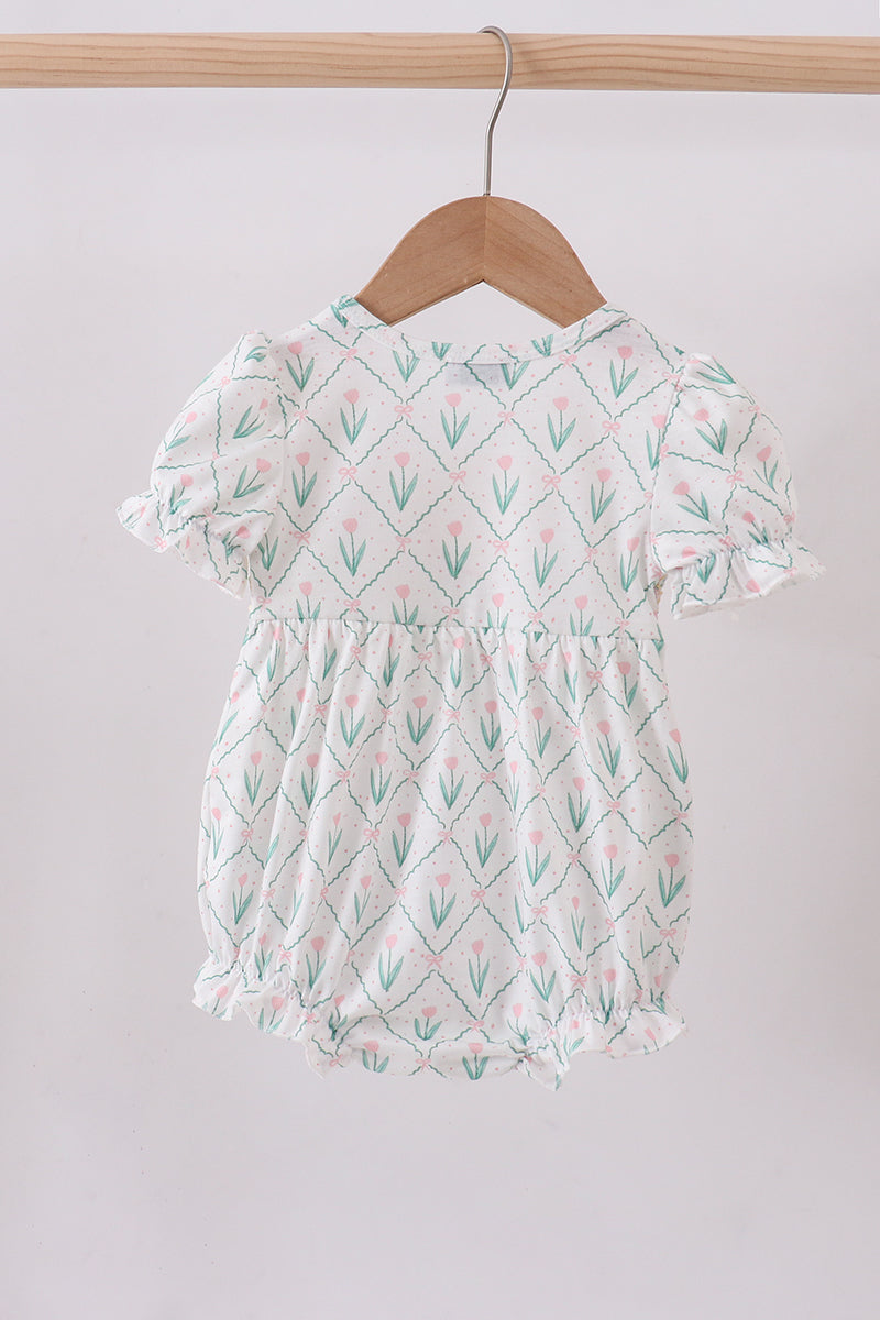 Bunny bow smocked bubble