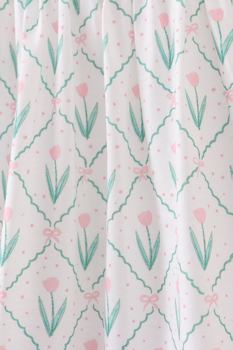 Bunny bow smocked dress