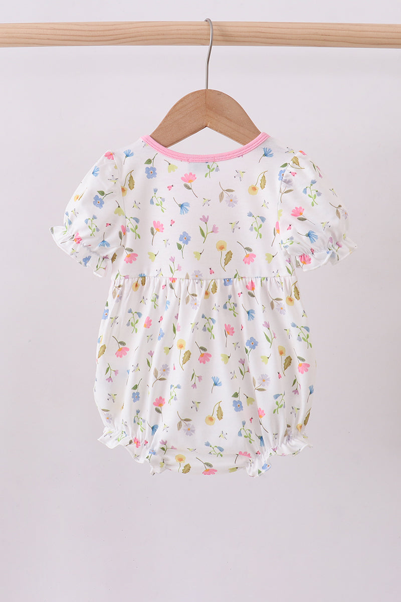 Pink duck smocked bubble