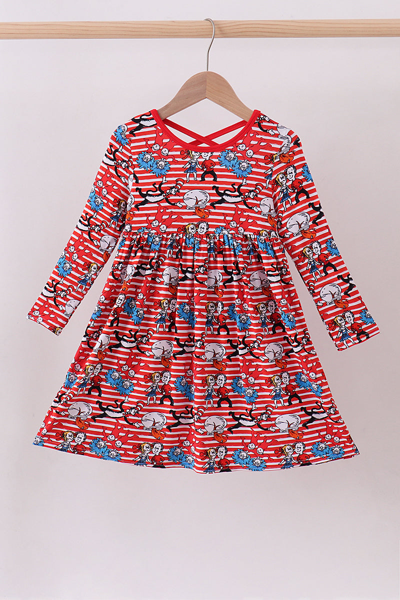 Red Dr. Seuss bamboo dress