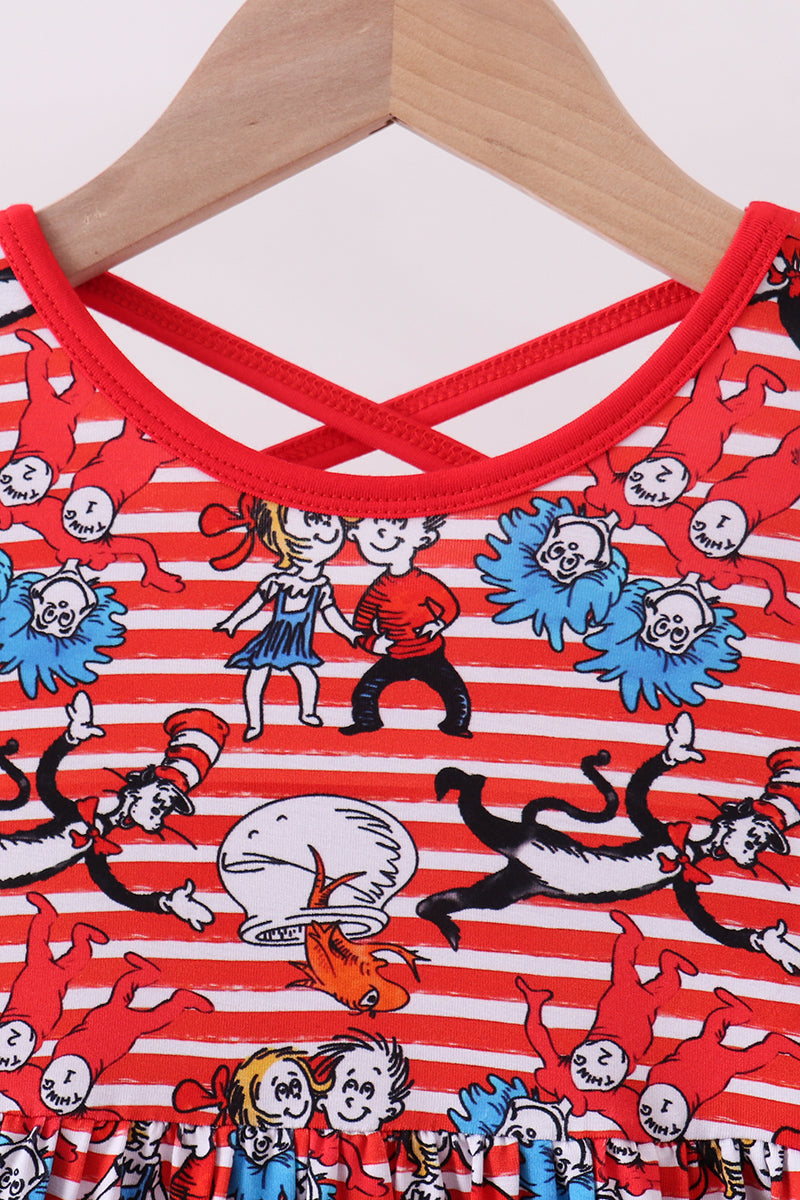 Red Dr. Seuss bamboo dress