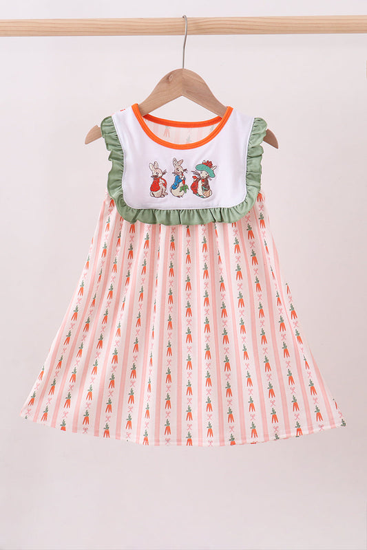 Bunny embroidery ruffle dress