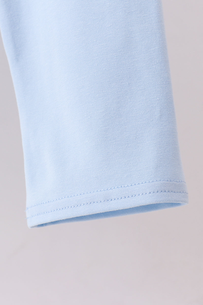 Blue floral bow pants set