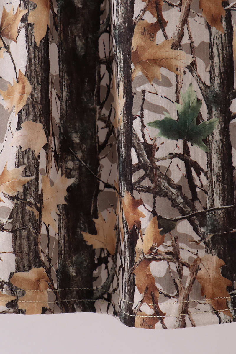 Camouflage smocked bow dress