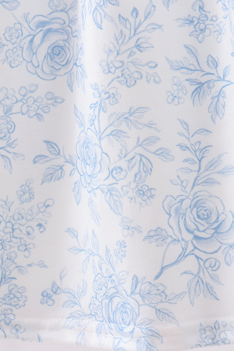 Blue whale embroidery dress