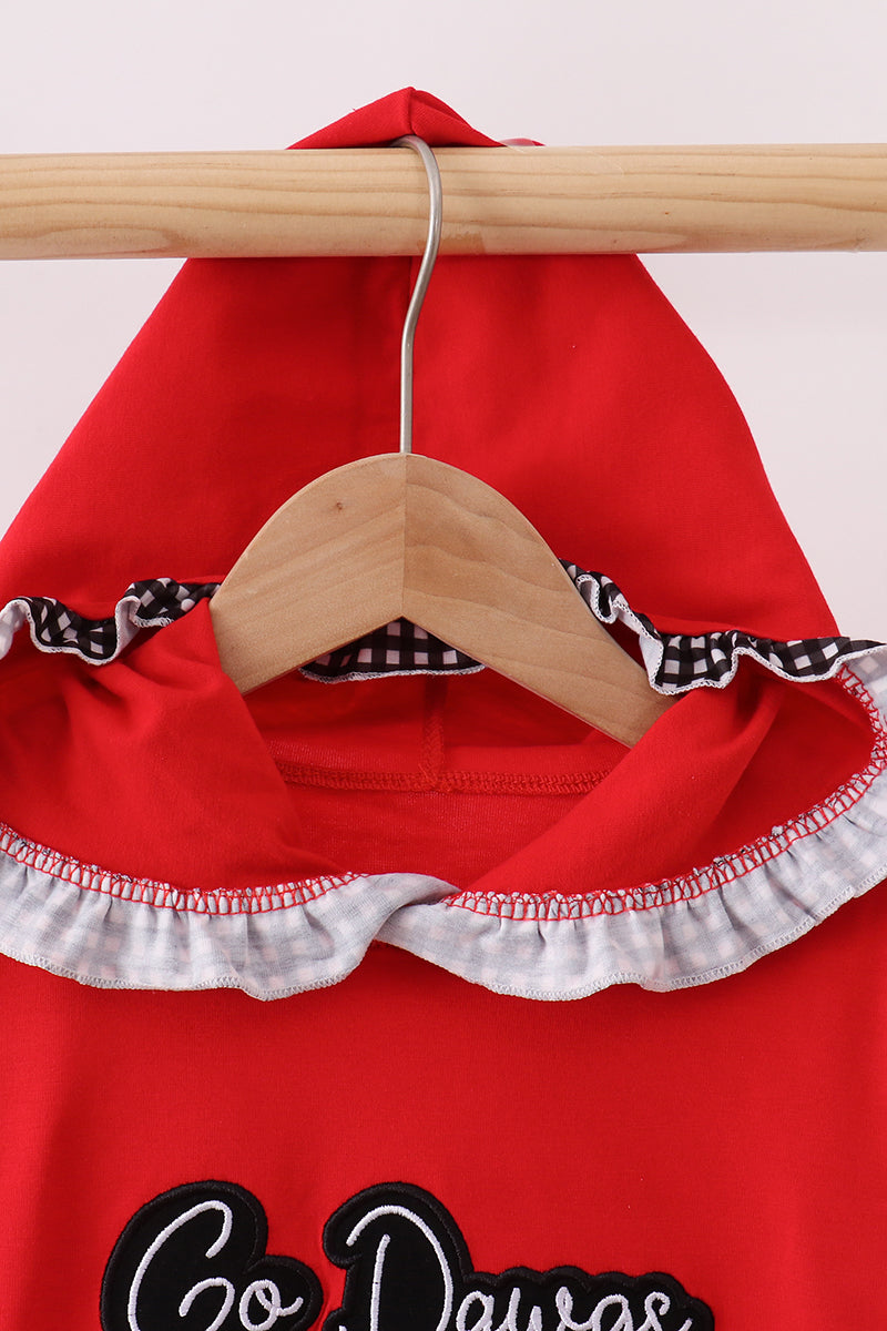 Red Georgia Embroidery Hoodie