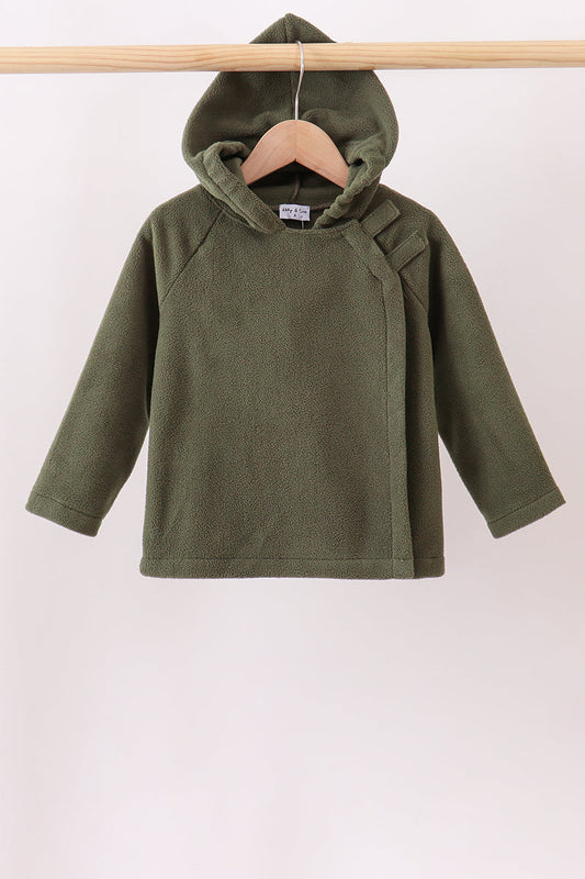 Green Fleece Bow Coat