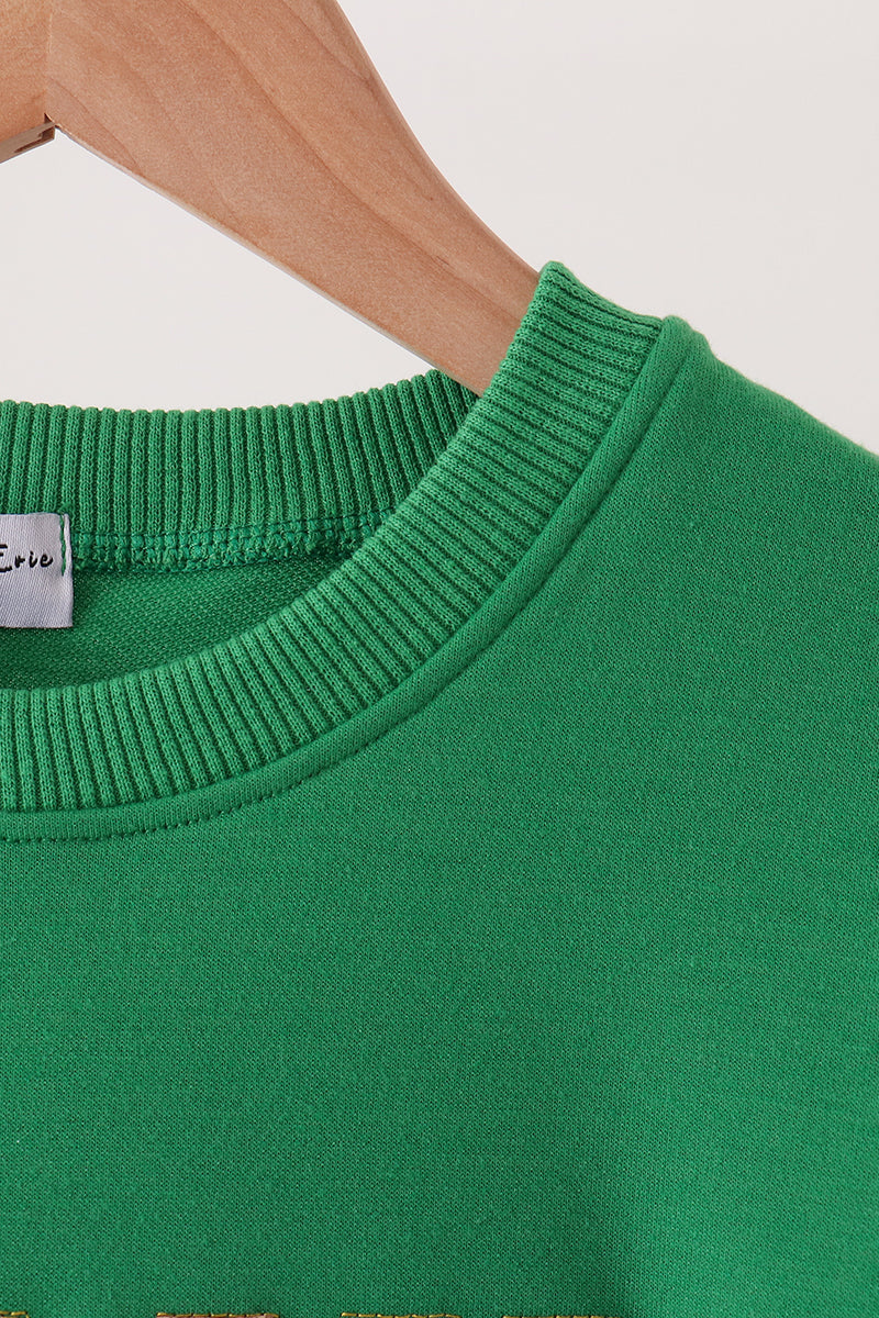 Green Holly Jolly French Knot Top