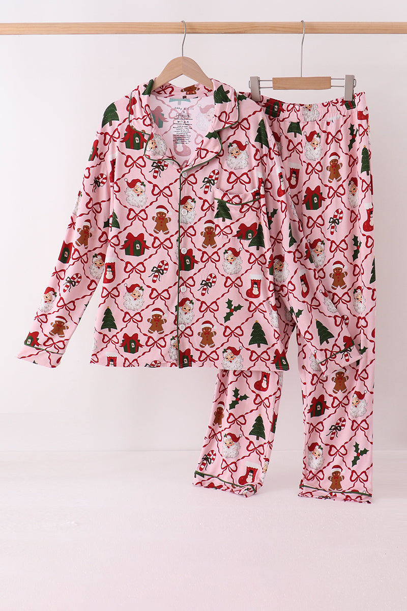 Pink Christmas Tree Bamboo Mom&me Pajama Set