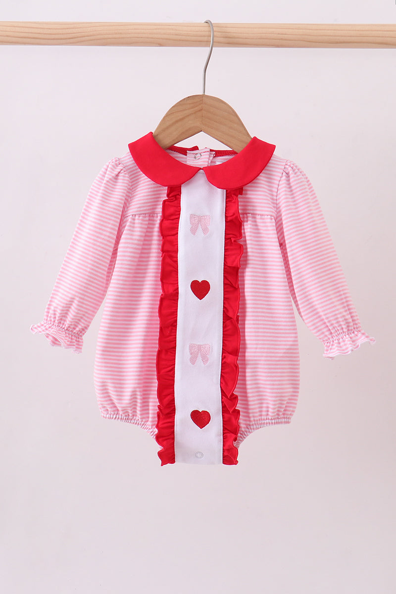 Red valentine's day heart embroidery bubble